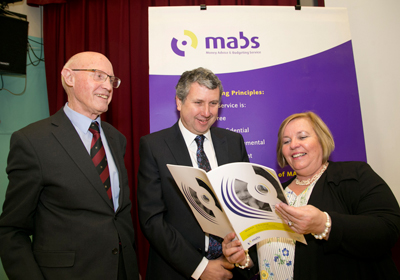 Pictured at the launch are from left: Fr. Bill Toner founding member of the Dublin 10 & 20 MABS, Dr Stuart Stamp, Report Author and Annette McMahon Money Adviser and co-author.