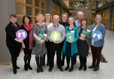 Minister for Employment Affairs and Social Protection, Regina Doherty T.D. with members of the Steering Group Research.