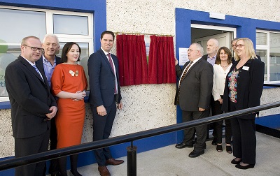 Performing the official opening were from left: Noel O'Connor, North Leinster Regional Manager, Gerry Leydon, Director, North Leinster CIS, Grainne Griffin, Senior Manager, CIB, Martin Heydon TD, Seán Ó Fearghaíl TD, Ceann Comhairle, Jim Blighe Chairperson North Leinster CIS, Cathy O'Donoghue, CIB Joan O'Connor Development Manager, South Kildare.