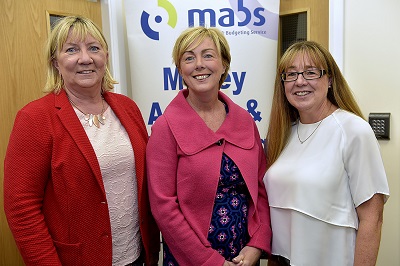 Pictured are Angela Black, Chief Executive, CIB, Minister Regina Doherty and Sharon Brennan, Coordinator of North Dublin MABS, Swords office