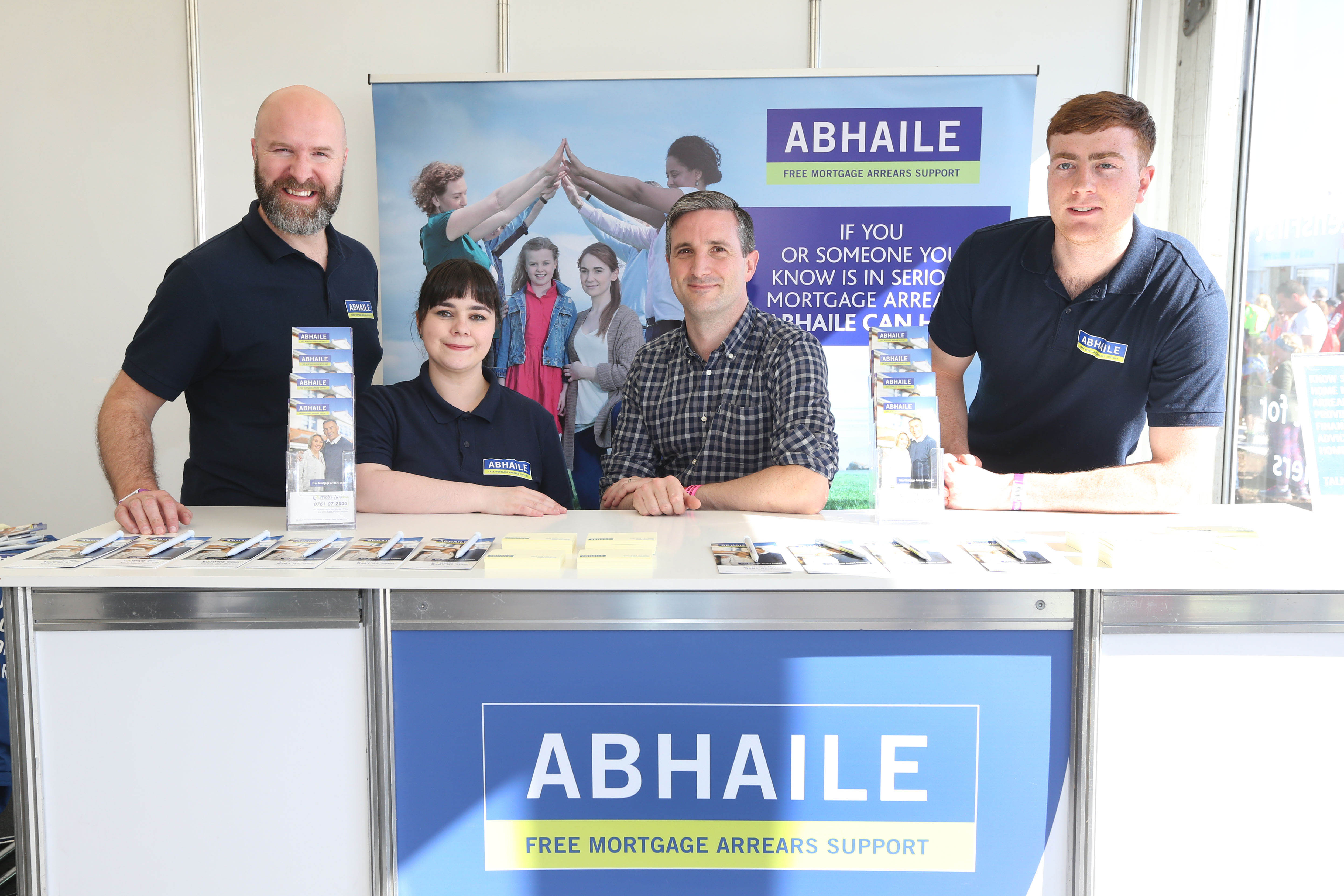 Abhaile staff pictured at the National Ploughing Championships with senior manager Adrian O' Connor.